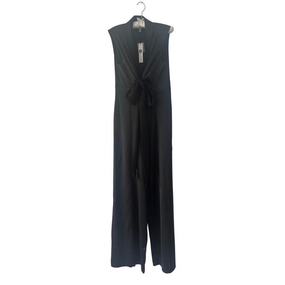 KOKO + MASON Plunge Neck Satin Jumpsuit SzM wedding guest formal event - Picture 6 of 6